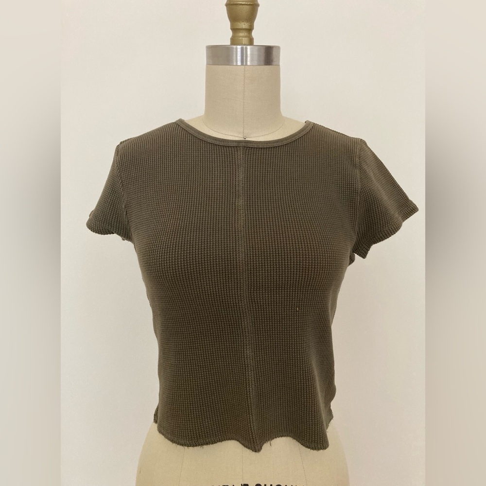 Madewell waffle knit crew neck baby tee XS